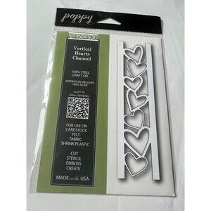 Poppy stamp Style No 1701 Vertical Hearts Channel STEEL CRAFT DIE